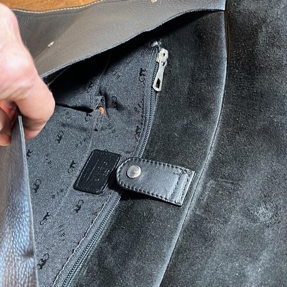 Rafe Black Leather mail type bag with canvas buckle strap - Picture 14 of 15